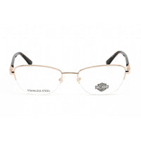 Harley Davidson Unisex Eyeglasses - Gold Metal Rectangular Shape Frame | HD0550 032 ,