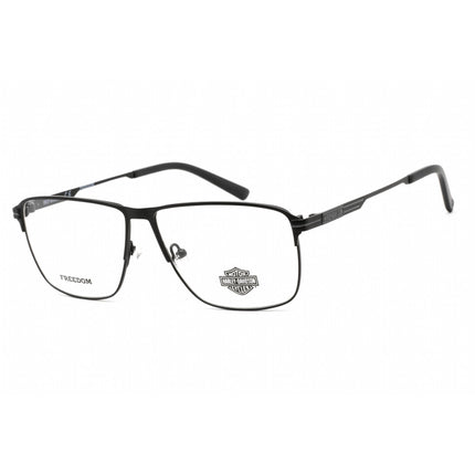 Harley Davidson Unisex Eyeglasses - Matte Black Metal Square Shape Frame | HD9017 002 ,