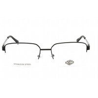 Harley Davidson Unisex Eyeglasses - Rectangular Matte Black Metal Frame | HD0882 002 ,