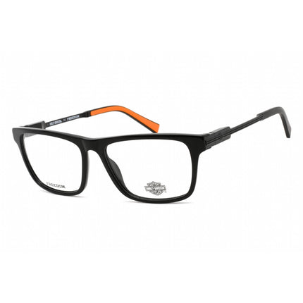 Harley Davidson Unisex Eyeglasses - Shiny Black Plastic Rectangular Frame | HD9008 001 ,