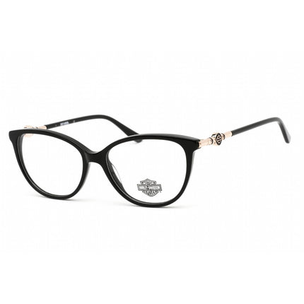 Harley Davidson Women's Eyeglasses - Full Rim Shiny Black Plastic Oval | HD0562 001 ,