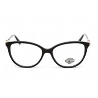 Harley Davidson Women's Eyeglasses - Full Rim Shiny Black Plastic Oval | HD0562 001 ,