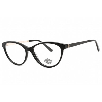 Harley Davidson Women's Eyeglasses - Full Rim Shiny Black Plastic Oval | HD0570 001 ,