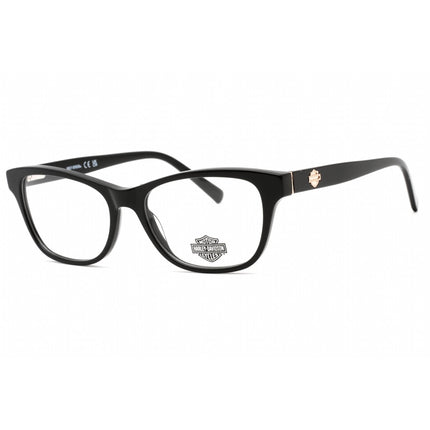 Harley Davidson Women's Eyeglasses - Full Rim Shiny Black Rectangular | HD0574 001 ,