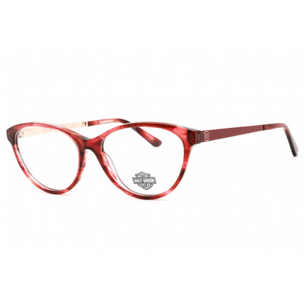 Harley Davidson Women's Eyeglasses - Full Rim Shiny Bordeaux Oval Frame | HD0570 096 ,