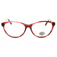 Harley Davidson Women's Eyeglasses - Full Rim Shiny Bordeaux Oval Frame | HD0570 096 ,