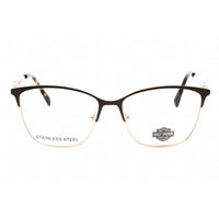 Harley Davidson Women's Eyeglasses - Matte Dark Brown Metal Rectangular | HD0565 049 ,
