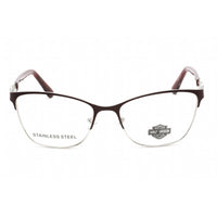 Harley Davidson Women's Eyeglasses - Shiny Bordeaux Metal Cat Eye Frame | HD0553 069 ,