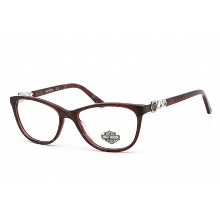 Harley Davidson Women's Eyeglasses - Shiny Bordeaux Plastic Cat Eye Frame | HD0554 069 ,