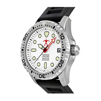 Hawaiian Lifeguard Association Men's Watch - Date Rotating Bezel White Dial | HLA 5404 ,