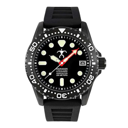Hawaiian Lifeguard Association Men's Watch - Quartz Black Rotating Bezel | HLA 5402 ,