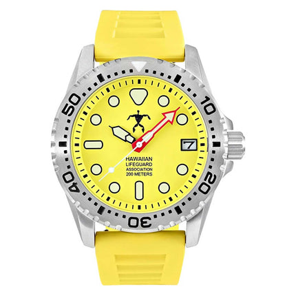 Hawaiian Lifeguard Association Men's Watch - Rotating Bezel Rubber Strap | HLA 5408 ,