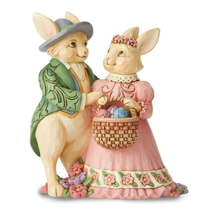 HEARTWOOD CREEK by JIM SHORE Bunny Couple with Easter Basket ,