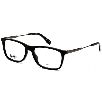 Hugo Boss Men's Eyeglasses - Black/Gunmetal Rectangular Acetate Frame | 0996 0807 00 ,