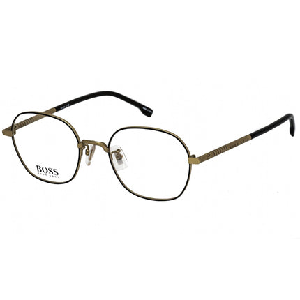 Hugo Boss Men's Eyeglasses - Clear Demo Lens Gold Black Round Frame | 1109/F 0NZ 00 ,
