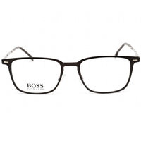 Hugo Boss Men's Eyeglasses - Clear Demo Lens Matte Brown Square Frame | 1021 04IN 00 ,