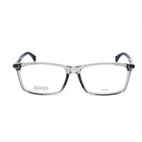 Hugo Boss Men's Eyeglasses - Clear Lens Black Acetate Rectangular Frame | 1105/F PJP ,