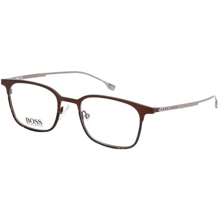 Hugo Boss Men's Eyeglasses - Clear Lens Brown Havana Rectangular, 50 mm | 1014 0HGC 00 ,