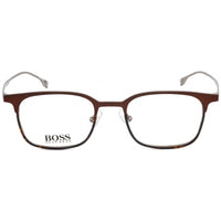 Hugo Boss Men's Eyeglasses - Clear Lens Brown Havana Rectangular, 57 mm | 1014 0HGC 00 ,