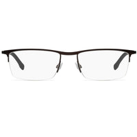 Hugo Boss Men's Eyeglasses - Clear Lens Brown Rubber Rectangular | 0940 02P4 00 ,