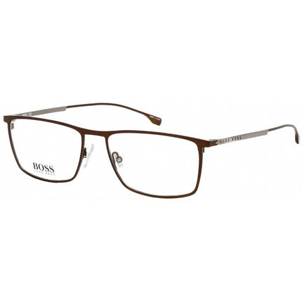 Hugo Boss Men's Eyeglasses - Clear Lens Matte Brown Rectangular Frame | 0976 04IN 00 ,