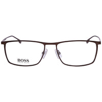 Hugo Boss Men's Eyeglasses - Clear Lens Matte Brown Rectangular Frame | 0976 04IN 00 ,