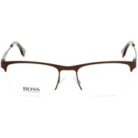 Hugo Boss Men's Eyeglasses - Clear Lens Matte Brown Rectangular Frame | 0998 04IN 00 ,
