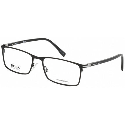Hugo Boss Men's Eyeglasses - Full Rim Matte Black Rectangular Frame | 1006 0003 00 ,
