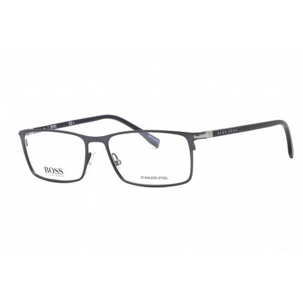 Hugo Boss Men's Eyeglasses - Full Rim Matte Blue Metal Rectangular | 1006 0FLL 00 ,