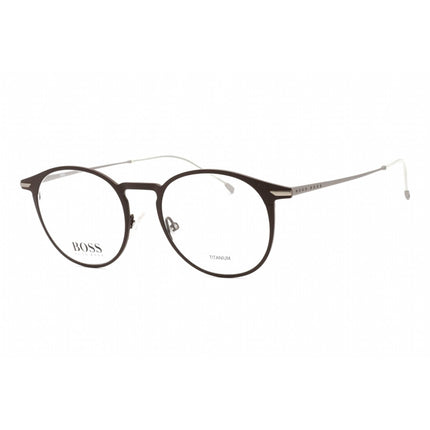 Hugo Boss Men's Eyeglasses - Full Rim Matte Brown Metal Round | BOSS 1252 04IN 00 ,