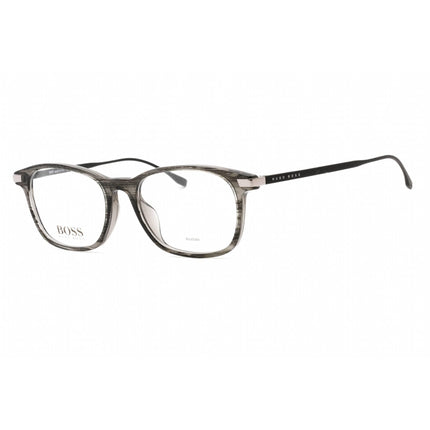 Hugo Boss Men's Eyeglasses - Full Rim Striped Grey Rectangular Frame | 0989 0PZH 00 ,