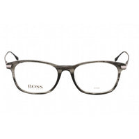 Hugo Boss Men's Eyeglasses - Full Rim Striped Grey Rectangular Frame | 0989 0PZH 00 ,
