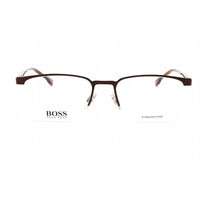Hugo Boss Men's Eyeglasses - Half Rim Matte Brown Rectangular Frame | 1088 0YZ4 00 ,