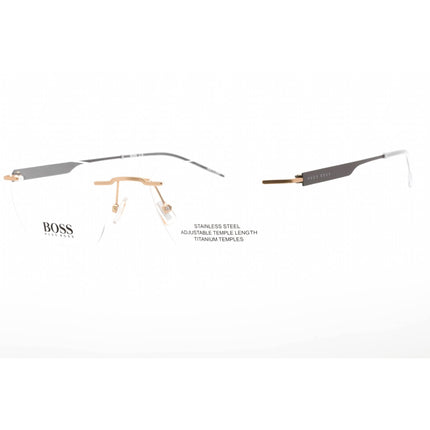 Hugo Boss Men's Eyeglasses - Matte Gold Metal Rectangular Frame | BOSS 1265/A 0AOZ 00 ,