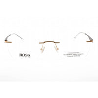 Hugo Boss Men's Eyeglasses - Matte Gold Metal Rectangular Frame | BOSS 1265/A 0AOZ 00 ,