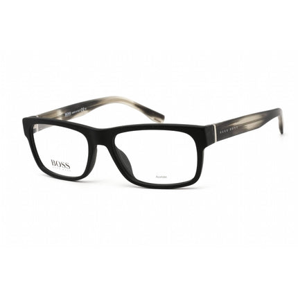 Hugo Boss Men's Eyeglasses - Rectangular Black Grey Horn Frame | BOSS 0729/IT 02QC 00 ,