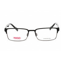 Hugo Boss Men's Eyeglasses - Rectangular Black/Ruthenium Metal Frame | HG 0136 0RZZ 00 ,