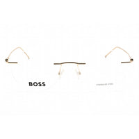 Hugo Boss Men's Eyeglasses - Rimless Gold Metal Round Shape Frame | BOSS 1422 0J5G 00 ,