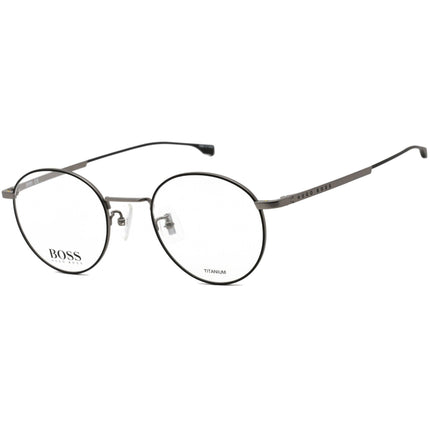 Hugo Boss Men's Eyeglasses - Ruthenium and Matte Black Round Frame | 0993/F 0TI7 00 ,