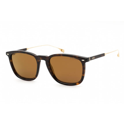 Hugo Boss Men's Sunglasses - Full Rim Havana Round Plastic Frame | BOSS 1357/S 0086 YL ,
