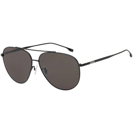 Hugo Boss Men's Sunglasses - Matte Black Stainless Steel Frame | BOSS 1296/F/S 0003 IR ,