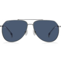 Hugo Boss Men's Sunglasses - Matte Ruthenium Silver and Blue | BOSS 1447/S 0R81 A9 ,