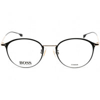 Hugo Boss Unisex Eyeglasses - Black/Gold Round Shape Titanium Frame | 1068/F 0I46 00 ,