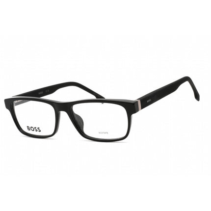 Hugo Boss Unisex Eyeglasses - Clear Lens Black Acetate Rectangular Frame | 1041 807 ,