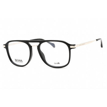 Hugo Boss Unisex Eyeglasses - Full Rim Black Metal Rectangular Shaped | 1092 0807 ,