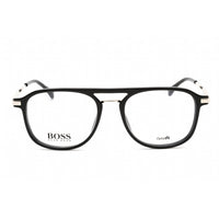 Hugo Boss Unisex Eyeglasses - Full Rim Black Metal Rectangular Shaped | 1092 0807 ,