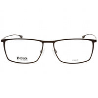 Hugo Boss Unisex Eyeglasses - Matte Brown/Silver Titanium Frame | BOSS 0976 04IN 00 ,