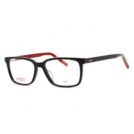 Hugo Men's Eyeglasses - Black Red Rectangular Frame Clear Demo Lens | HG 1010 0OIT 00 ,