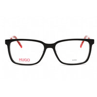 Hugo Men's Eyeglasses - Black Red Rectangular Frame Clear Demo Lens | HG 1010 0OIT 00 ,