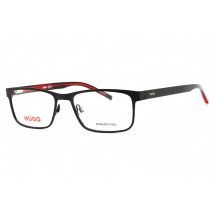 Hugo Men's Eyeglasses - Black Red Rectangular Shape Frame Clear Lens | HG 1005 0BLX 00 ,